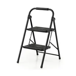 Costway Folding 2 Step Ladder Heavy Duty Safety Anti-Slip Stool Portable Step Stool