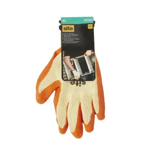 Site Latex & polycotton blend Orange Gloves, Large