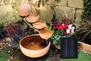 Compact Terracotta Traditional Solar Water Feature