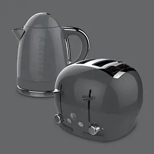 The Funky Appliance Company 1.7 Litre Kettle and 4 Slice Toaster Set Grey