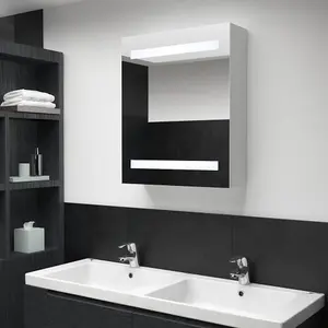 Berkfield LED Bathroom Mirror Cabinet 50x13.5x60 cm