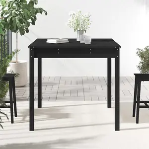 Berkfield Garden Table Black 82.5x82.5x76 cm Solid Wood Pine