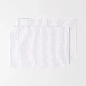 Homescapes Cotton Plain White Pack of 2 Placemats