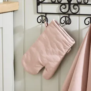 Traditional Style Rose Blush Cotton Single Oven Glove