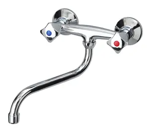 Sea-Horse Basin 'S' Spout Chrome Mixer Tap Sink Faucet Classic Two Handle Design