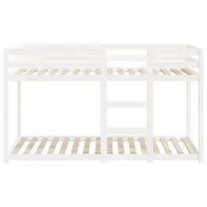 Cullompt Harriet Bee Bunk Bed 90x200 Cm Solid Wood Pine White / 80 x 200 cm