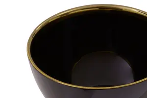 Maison by Premier Ida 15cm Black Glass Bowl