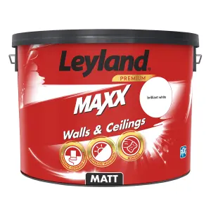 Leyland Maxx Brilliant White Matt Emulsion paint, 10L