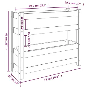 Berkfield Planter Grey 77x25x66 cm Solid Wood Pine