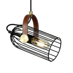 Luminosa Industrial And Retro Hanging Pendant Black 1 Light , E27