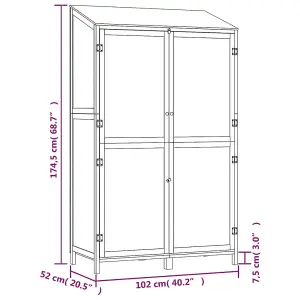 Berkfield Garden Shed Anthracite 102x52x174.5 cm Solid Wood Fir