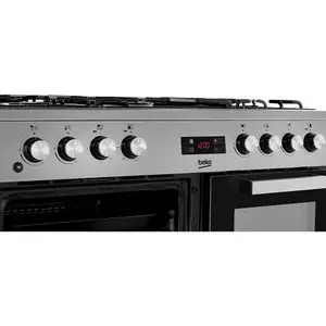 Beko KDVF90X Freestanding Electric Range cooker with Gas Hob - Stainless steel effect