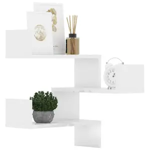 Vidaxl Wall Corner Shelves 2 Pcs 40X40x50 Cm Chipboard (Set of 2) White