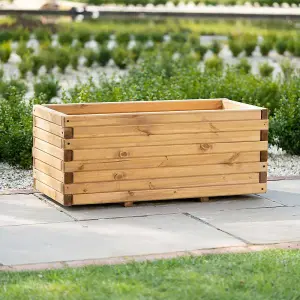 Primrose Pine Raised Flower Bed Planed Trough Planter - Treated Durable Pine & Responsibly Sourced Timber 110cm