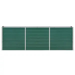 Berkfield Garden Raised Bed Galvanised Steel 240x40x77 cm Green