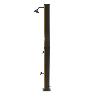 Surya Silver - Solar Garden Shower 35l Made Of Pvc. Solar Heated Shower Outdoor Shower With Steel Fittings And Swivel Shower Head. Colour Silver And Matt Black. Gold