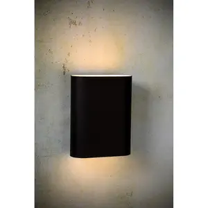 Lucide Ovalis Modern Up Down Wall Light - 2xE14 - Black