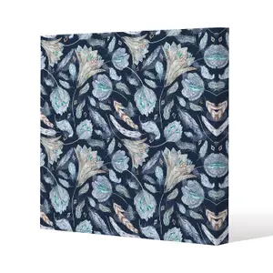 Boho Chic Indigo Pattern (Canvas Print) / 101 x 101 x 4cm