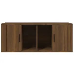 Berkfield TV Cabinet Brown Oak 100x35x40 cm Engineered Wood