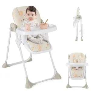 Costway Baby High Chair Convertible Infant Dining Chair with Adjustable Height & Tilting Backrest