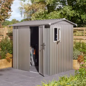 Rowlinson Brentvale 8x6 Premium Apex Metal Shed with Foundation Kit