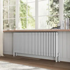 Braxton White Quadruple Horizontal Column Radiator - 600x1370mm