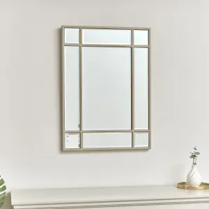 Melody Maison Taupe Framed Art Deco Wall Mirror 75cm x 55cm