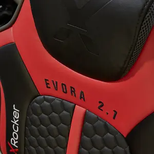 X-Rocker Evora 2.1 Wireless Gaming chair Speakers Audio Vibration Seat - BLACK / RED