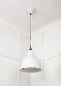 White Gloss Brindley Pendant in Flock