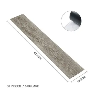 Set of 36 Rustic Wood Grain Planks Self Adhesive Vinyl Flooring Tiles Covering 5m²