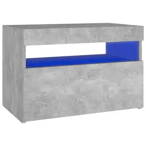 Berkfield TV Cabinet with LED Lights Concrete Grey 60x35x40 cm