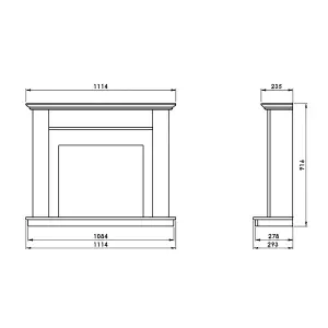 Suncrest Antigua White MDF & stainless steel Freestanding Electric fire suite