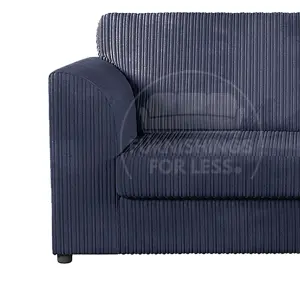 Luxor Navy Blue Jumbo Cord Large 5 Seater Corner Sofa Long Right Hand Facing - Full Back