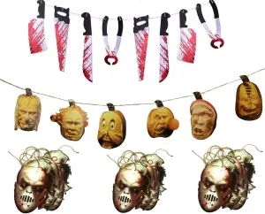 Halloween Garland Bloody Weapons Spooky Bunting Banner Party Supply Scary Wall Decorations