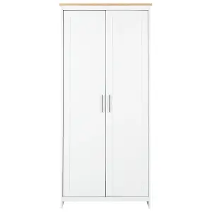 Beliani Traditional 2 Door Wardrobe White SELLIN