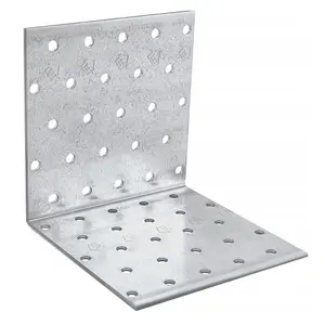 Pack of 4 - Heavy Duty Galvanised 2mm Thick Perforated Corner Brace - Angle Bracket - Corner Bracket - Nail Plate - 100x100x100mm