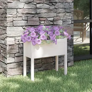 Berkfield Garden Planter White 70x31x70 cm Solid Pinewood