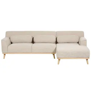 Corner Sofa SIMOS Light Beige Corduroy Left Hand