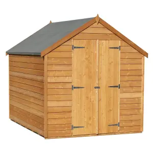 8 x 6 Shed Value Overlap - Apex Wooden Bike Store / Garden Shed - 2 Windows - Double Doors - 8ft x 6ft (2.39m x 1.83m)