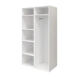 GoodHome Atomia Freestanding Matt white Particle board Handled Double Wardrobe (H)1875mm (W)1000mm (D)580mm