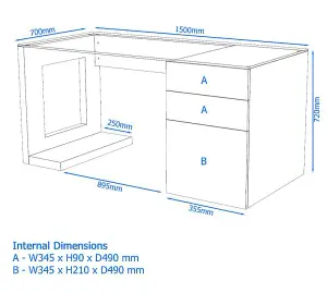 Sorbonne Exclusive Writing Desk White / Walnut Look