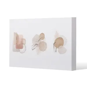 Beige watercolour Illustration and gold elements (Canvas Print) / 127 x 101 x 4cm