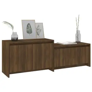 vidaXL TV Cabinet Brown Oak 146.5x35x50 cm Engineered Wood