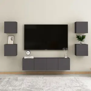 Berkfield Wall Mounted TV Cabinet Grey 30.5x30x30 cm