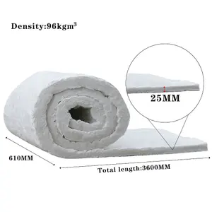 White High Temperature Insulation Roll Ceramic Fiber Blanket 25mm(T)