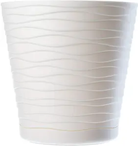 Plant Pot Flowerpot Wave Plastic Crystal Modern Decorative Cream 25cm