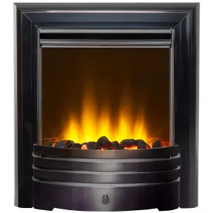 Acantha Amara Coal Electric Fire in Black Nickel with Remote Control