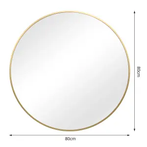 Pandora - Round Wall Mirror - 80x80 cm (Gold)