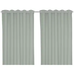 Hiva Light grey Solid dyed Lined Eyelet Curtain (W)167cm (L)183cm, Pair