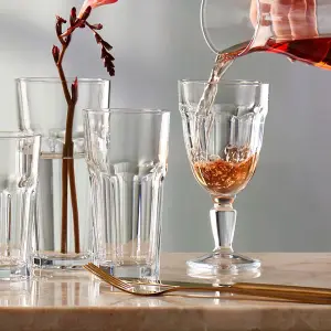 Queensway Home & Dining 320ml Red Sparkling Wine Glasses Glass Goblet Stemmed Base Glassware 6pcs